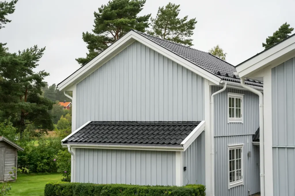 fasadn ra takreparation efter l ckage p villa i tr ngsund