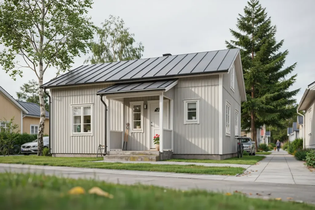 takm lning av pl ttak p enplansvilla i skog s tr ngsund