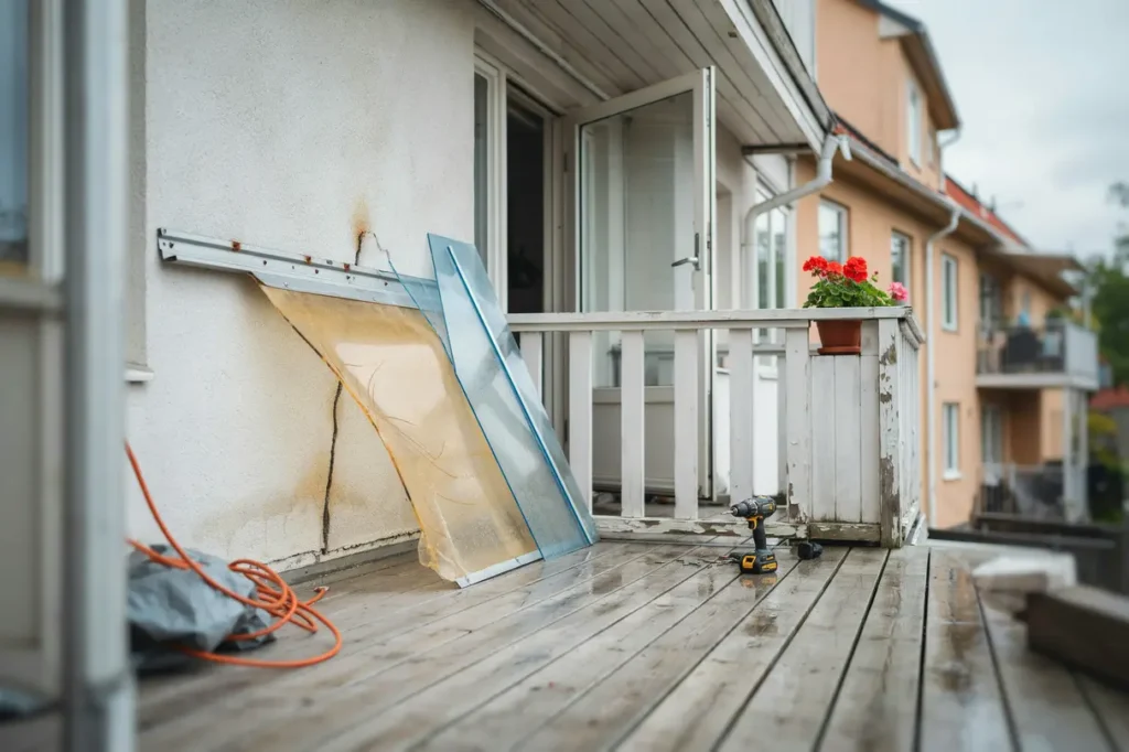 byta plasttak p balkong i radhus vid l ckage